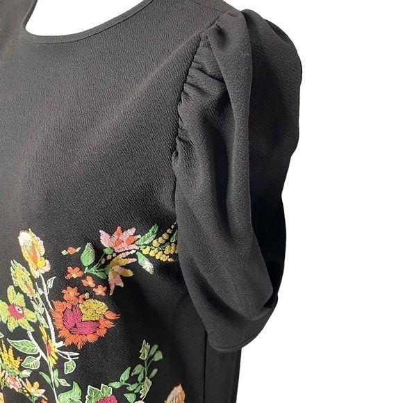 Zara Black Shift Dress With Puff Printed Floral design 🤍 - Picture 6 of 10